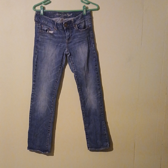 American Eagle Outfitters Straight Leg Blue Jeans Size 4 - Picture 1 of 4